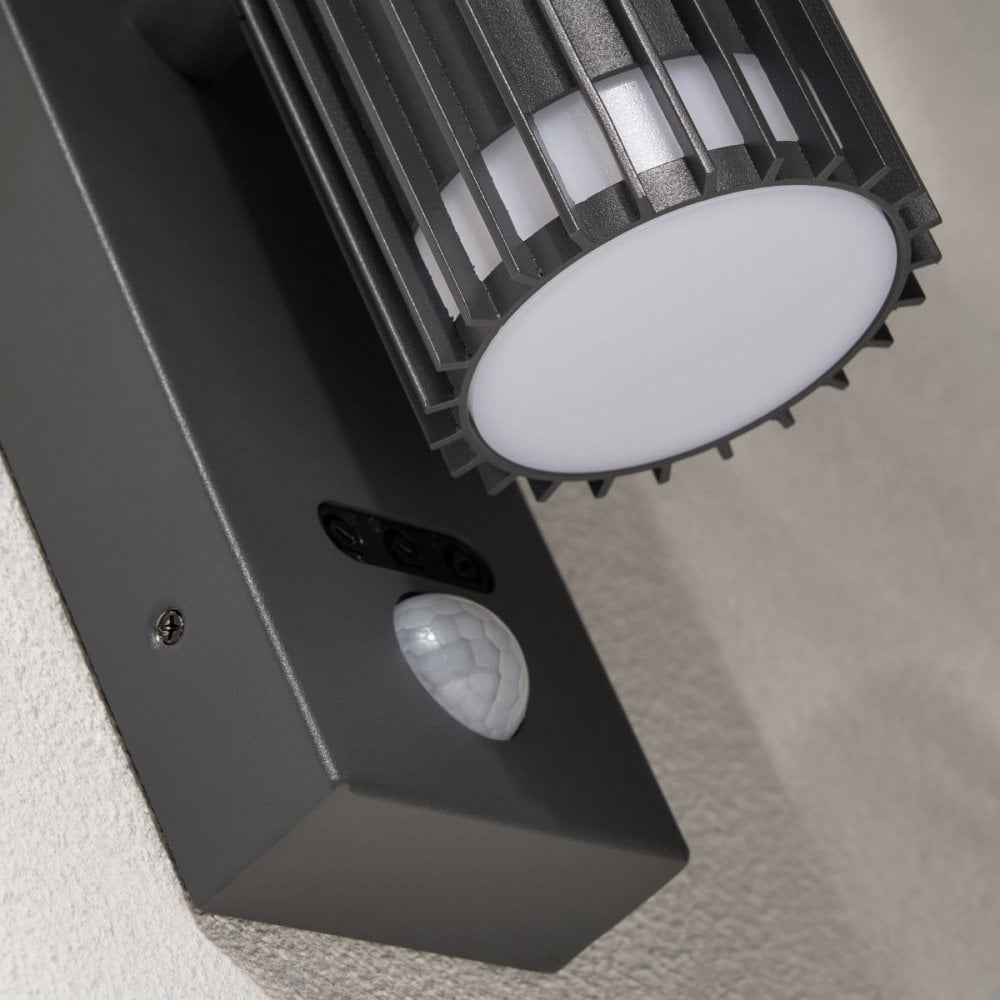 Muto Up and Down Anthracite Wall Light with PIR