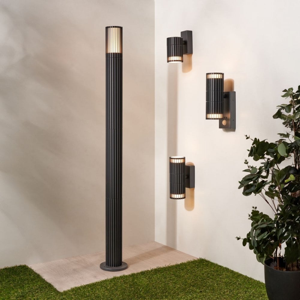 Muto Up and Down Anthracite Wall Light with PIR
