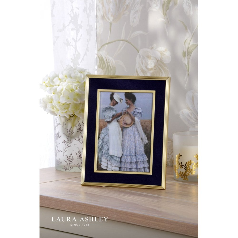 Harrison 4x6 Inch Photo Frame Brushed Brass and Blue