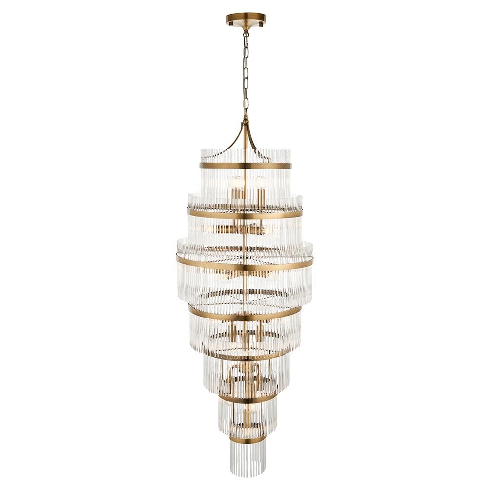 Marietta 21 Light Chandelier in Antique Brass