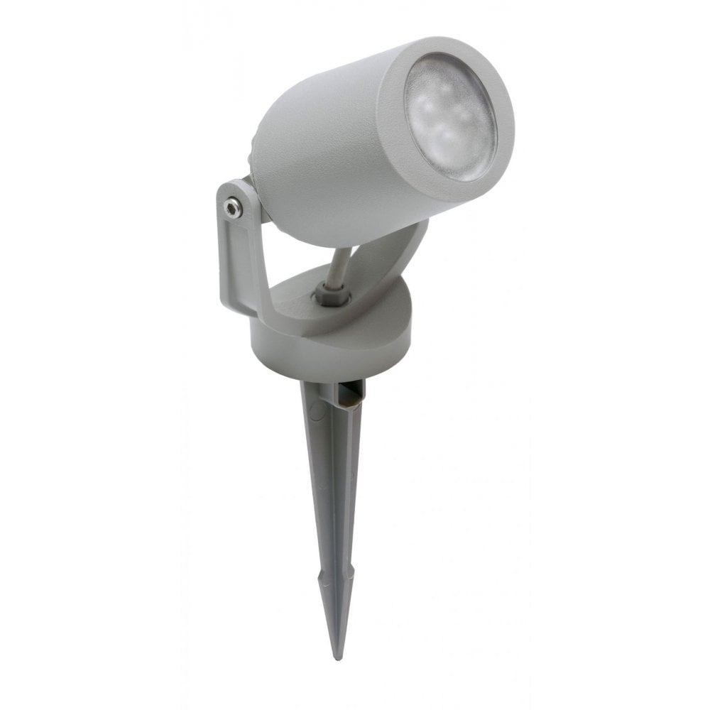Mini Tommy Grey 3.5W LED Spike Floodlight with Frosted Diffuser