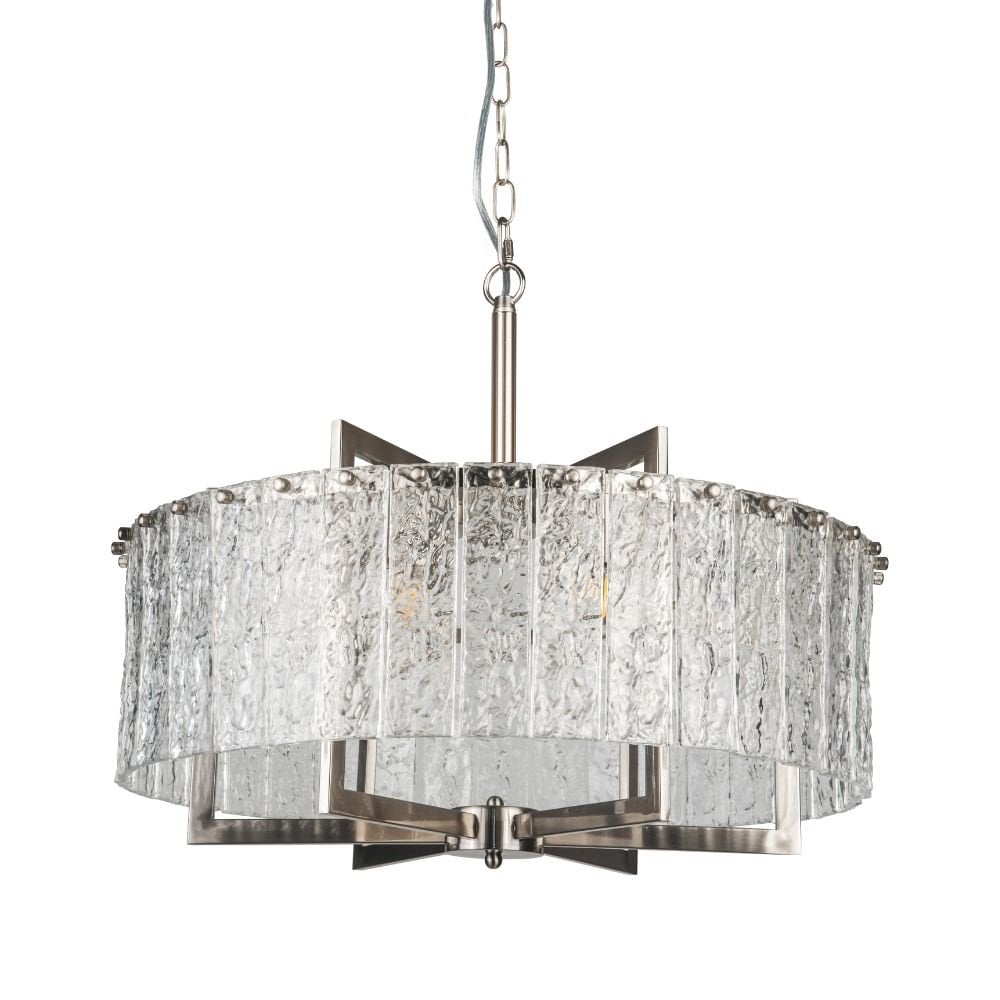 Ariana 6 Light Ceiling Pendant in Satin Chrome Finish