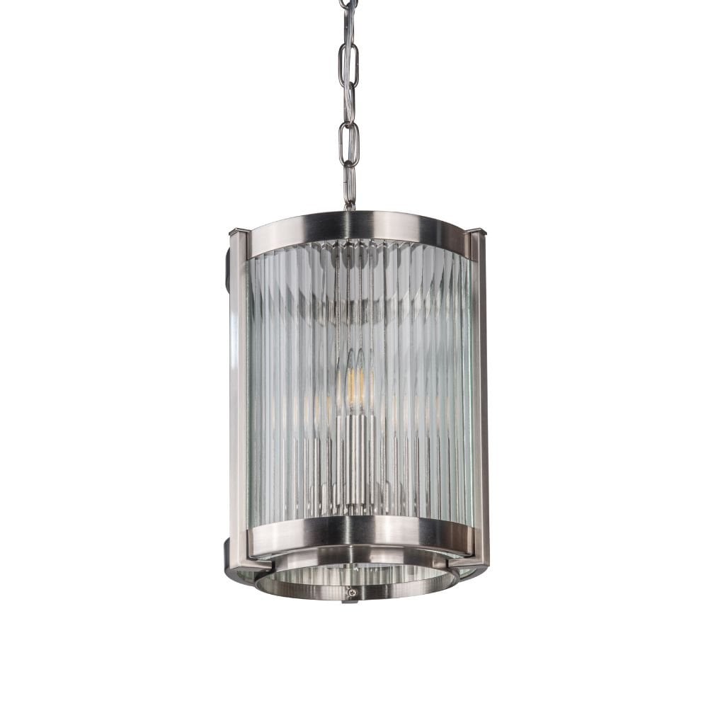 Hudson 3 Light Glass Pendant in Satin Chrome
