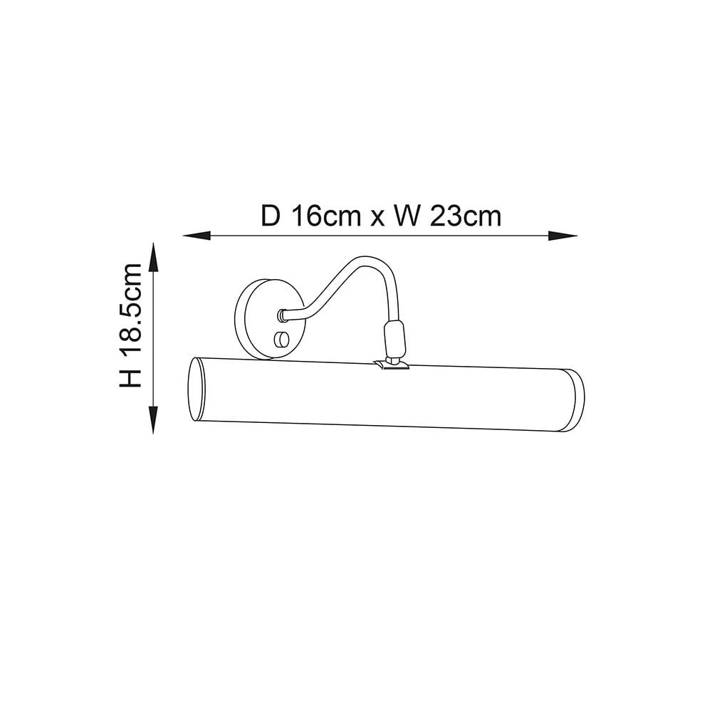 Turner Picture Light in Antique Brass 230mm