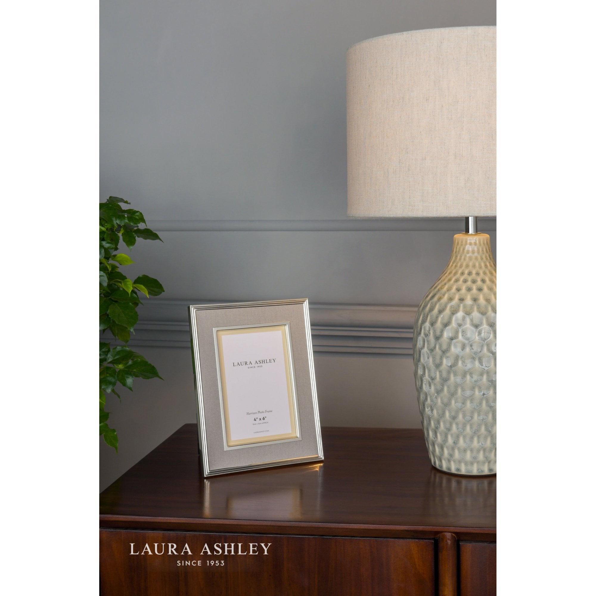 Harrison Pale Charcoal Grey Linen Photo Frame 4x6 Inch