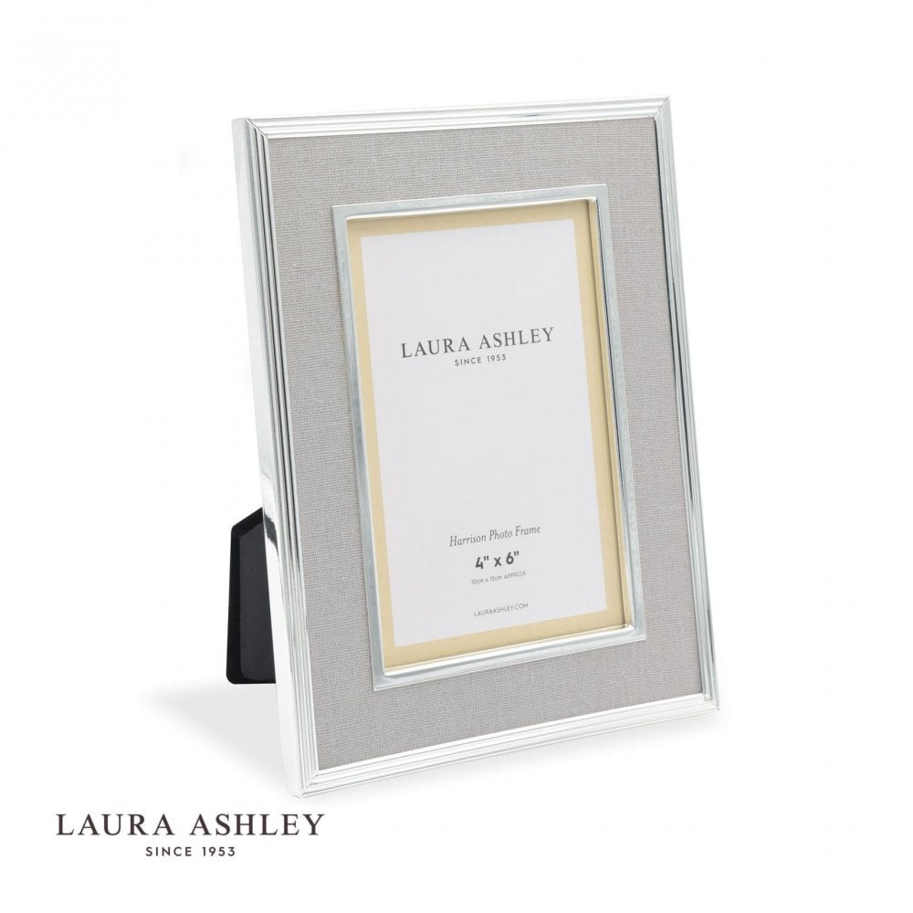 Harrison Pale Charcoal Grey Linen Photo Frame 4x6 Inch