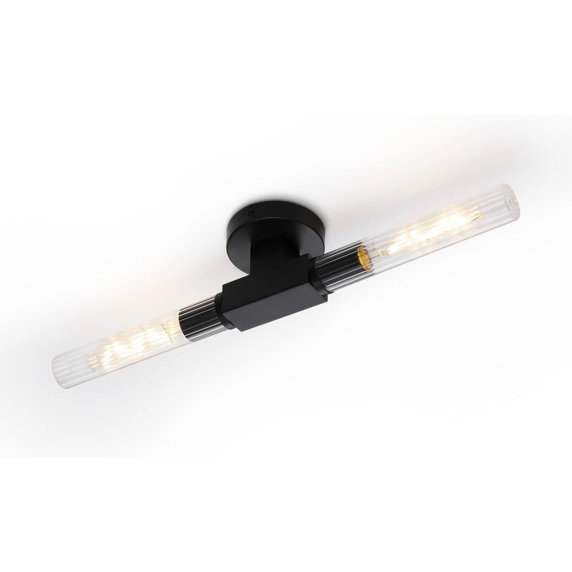 Dee Double Satin Black Bathroom Light Wall or Ceiling IP44