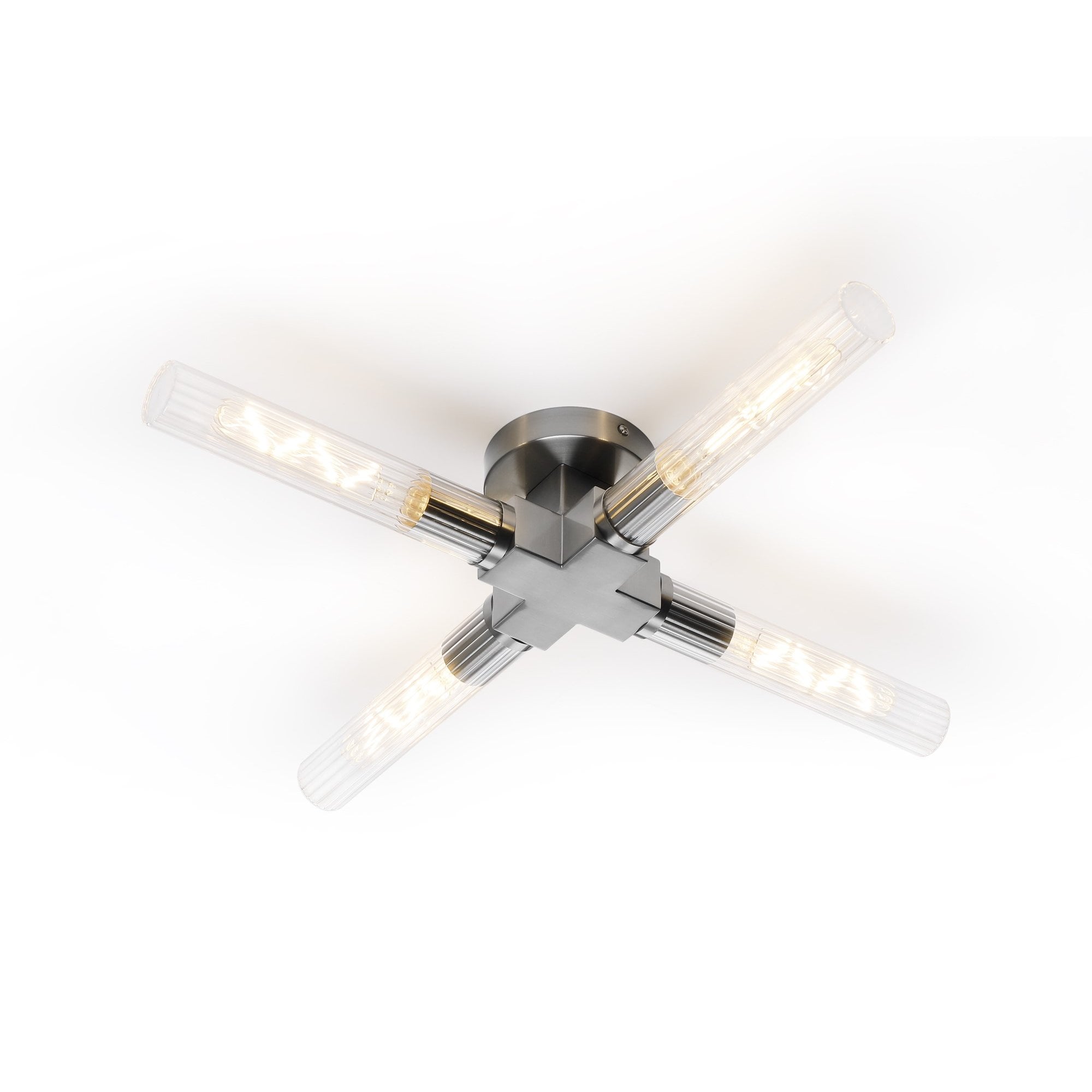 Dee 4 Light Satin Nickel Bathroom Ceiling Fitting IP44