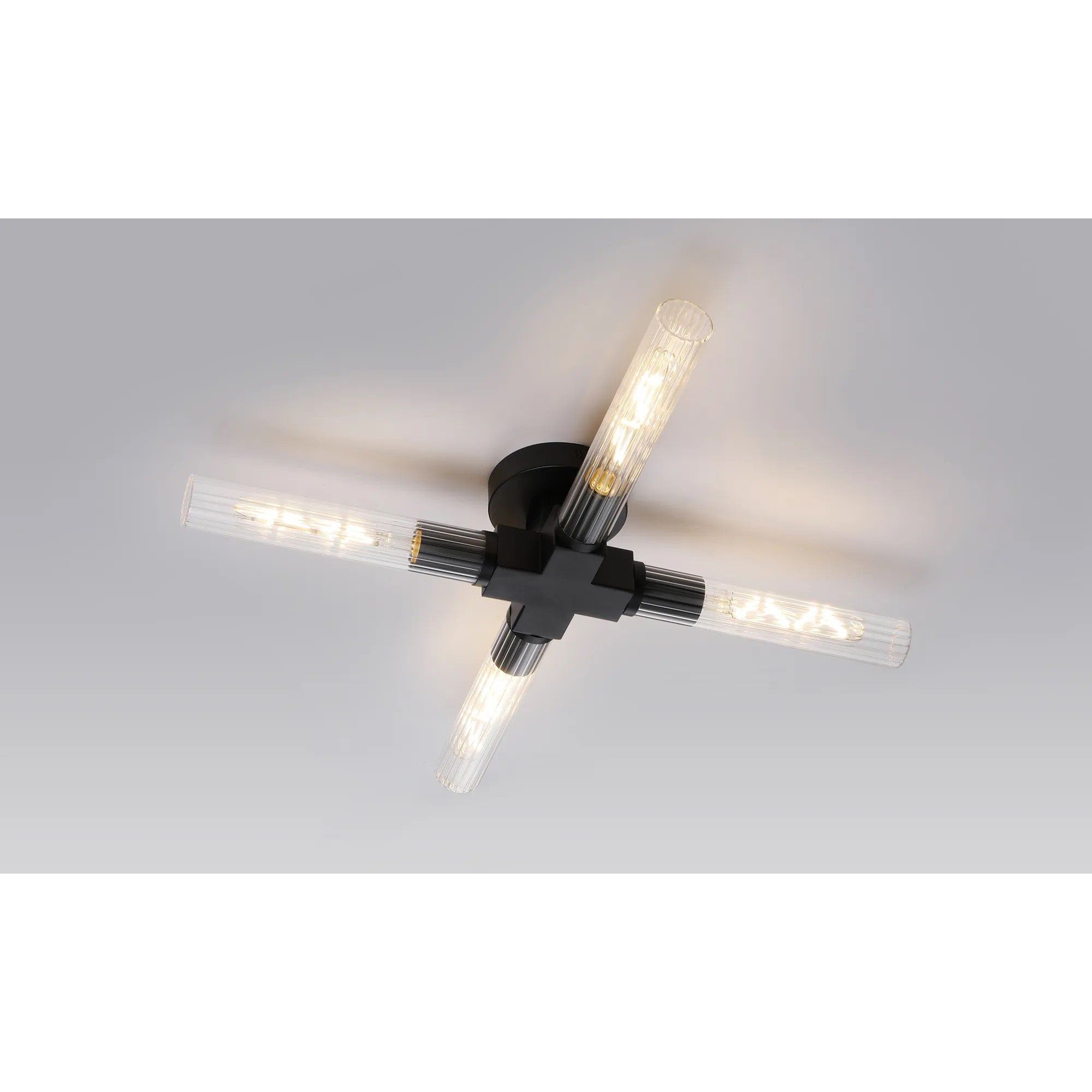 Dee 4 Light Satin Black Bathroom Ceiling Fitting IP44