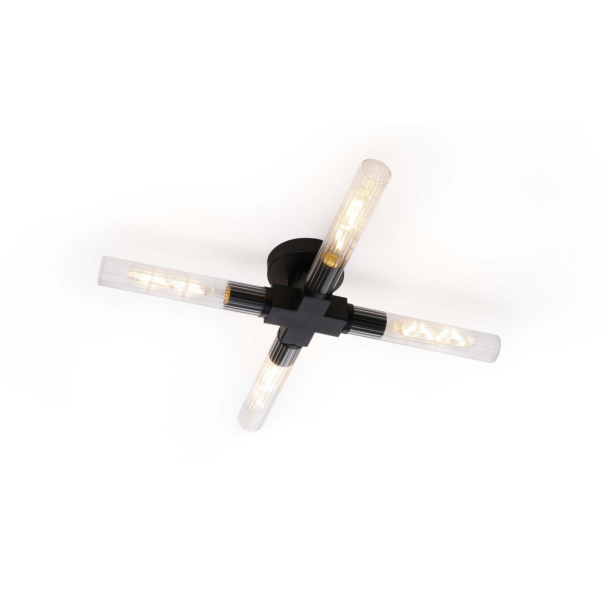 Dee 4 Light Satin Black Bathroom Ceiling Fitting IP44