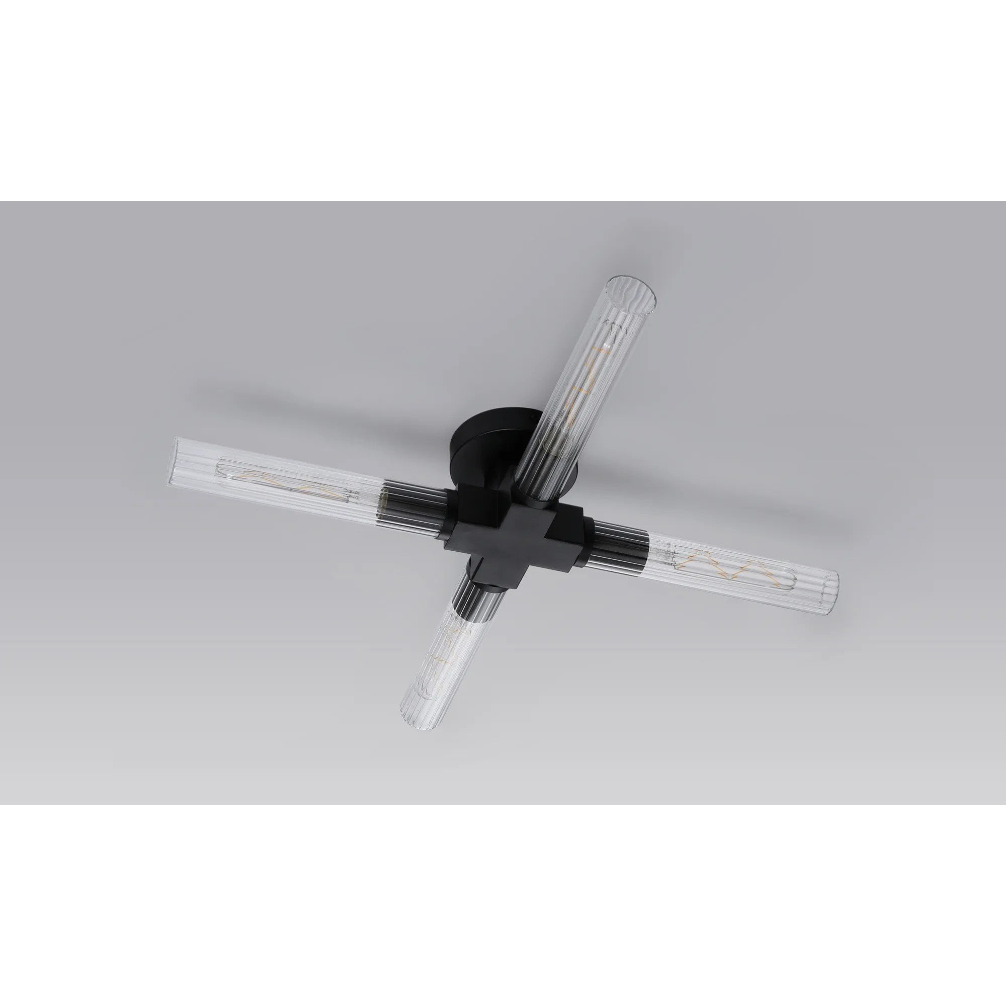 Dee 4 Light Satin Black Bathroom Ceiling Fitting IP44