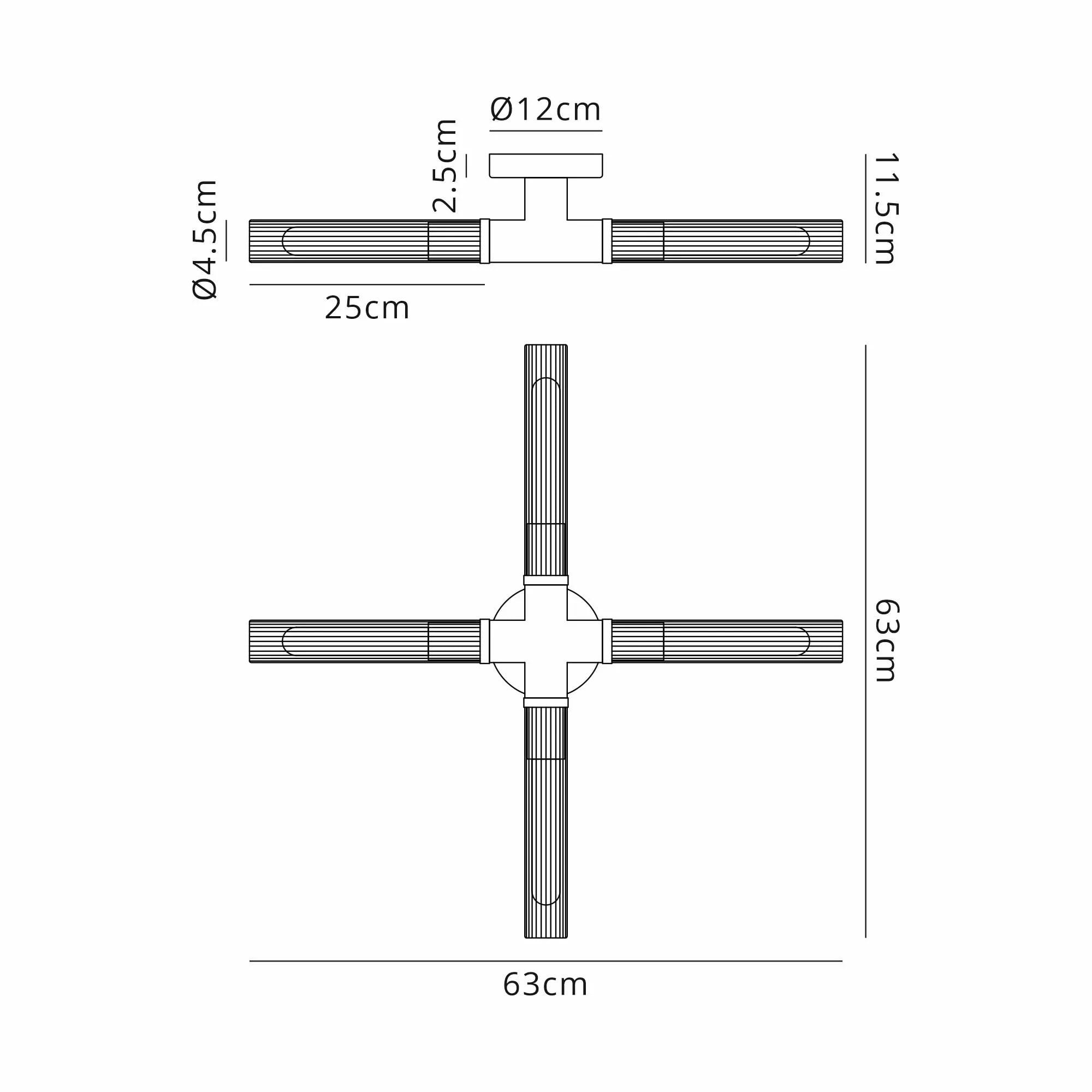 Dee 4 Light Gold Bathroom Ceiling Fitting IP44