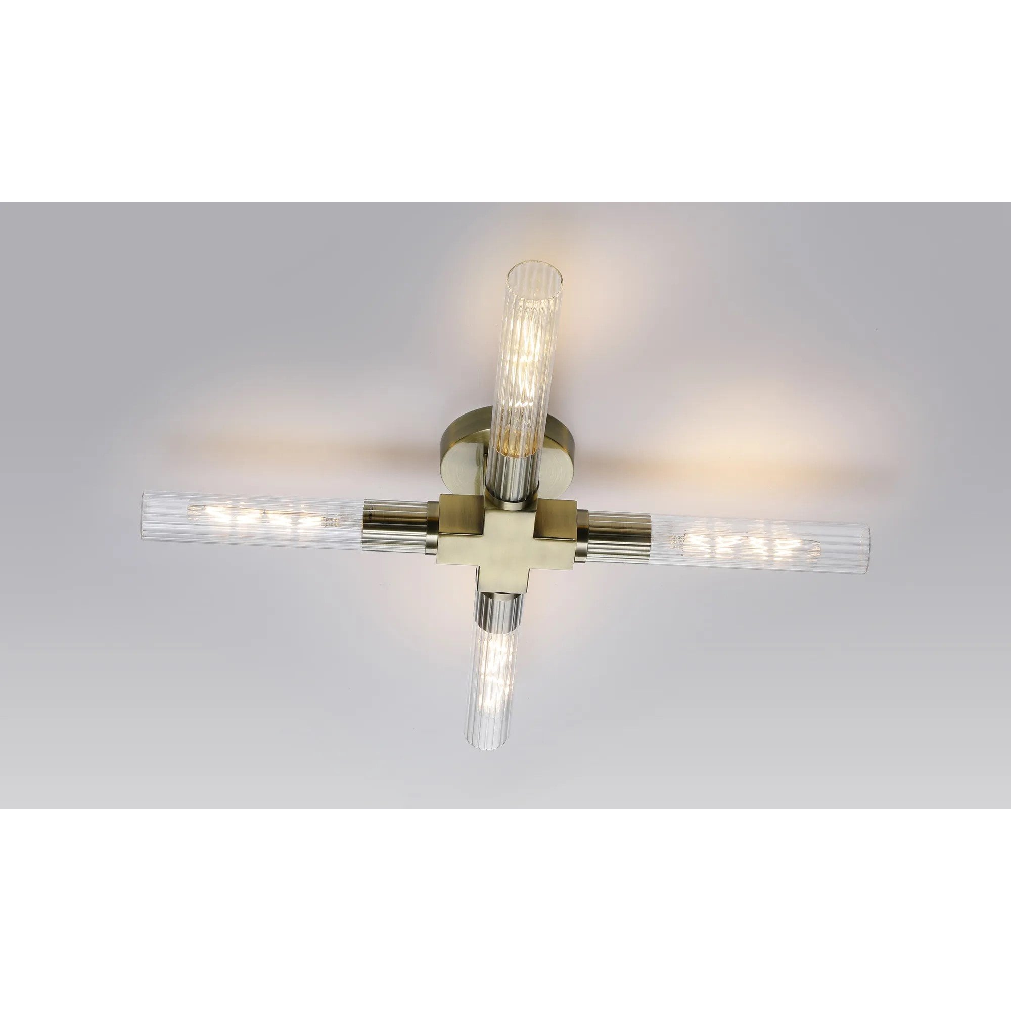 Dee 4 Light Antique Brass Bathroom Ceiling Fitting IP44