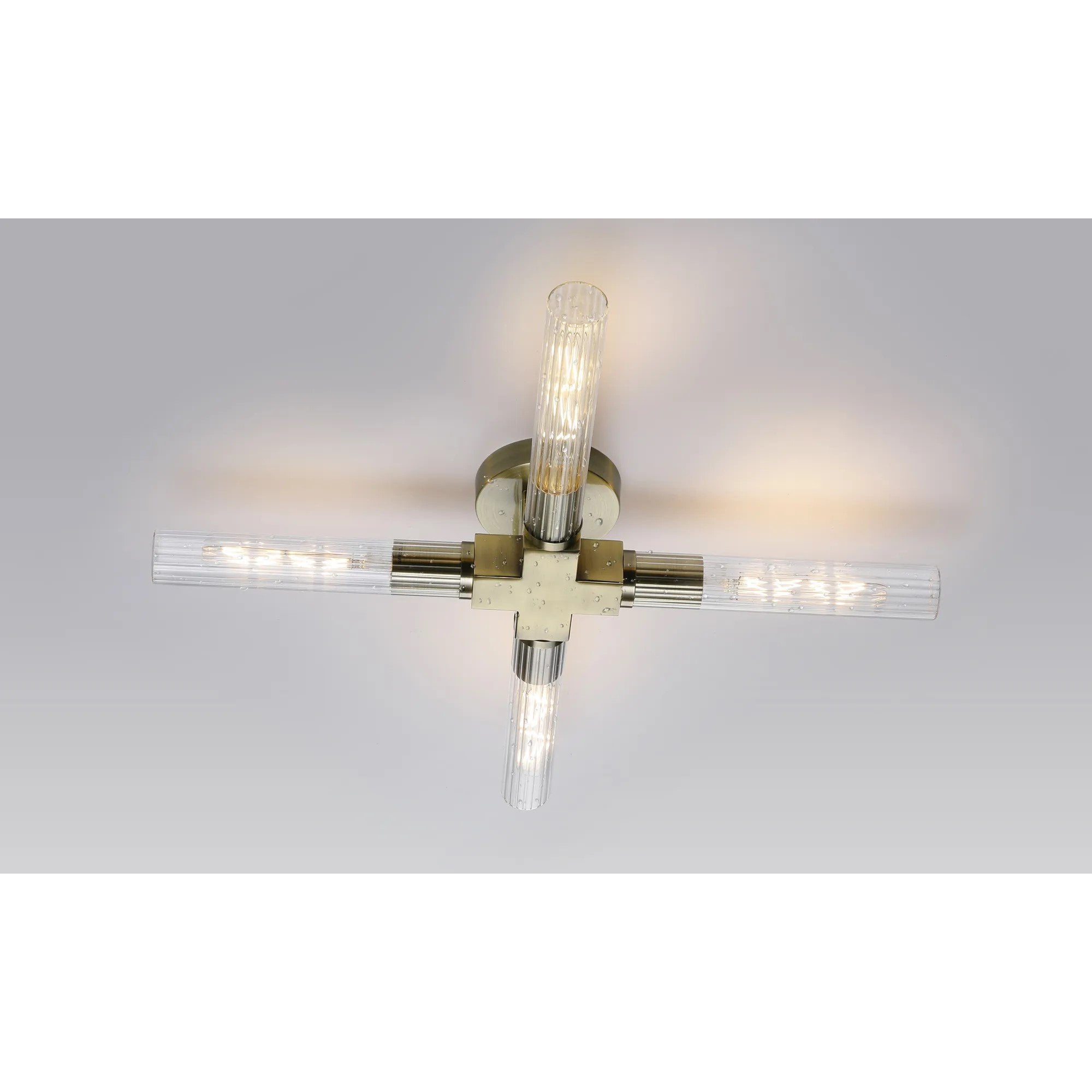 Dee 4 Light Antique Brass Bathroom Ceiling Fitting IP44