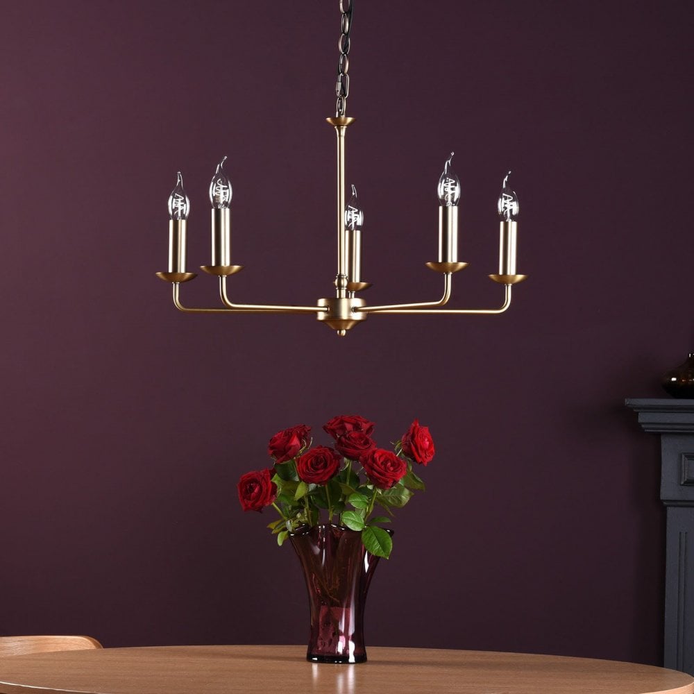 Favian 5 Light Matt Bronze Pendant