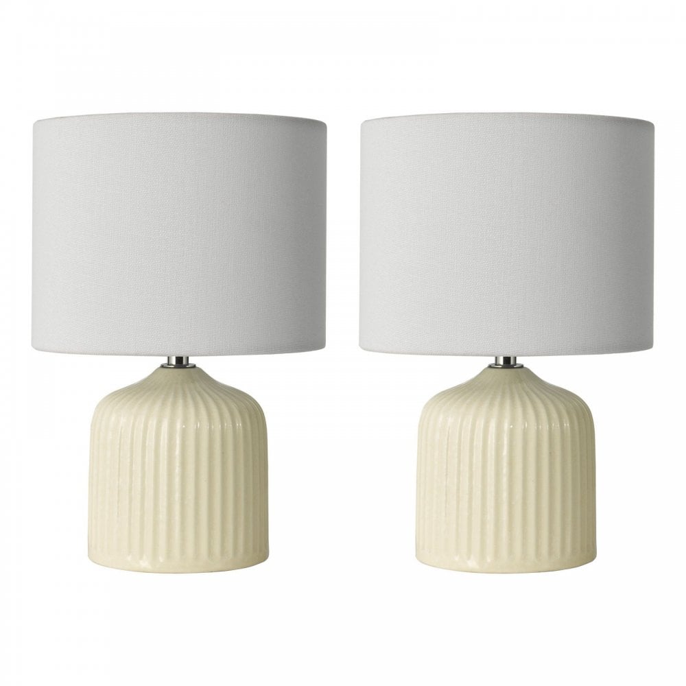 Gigi Cream Twin Pack Table Lamps C/W Shade