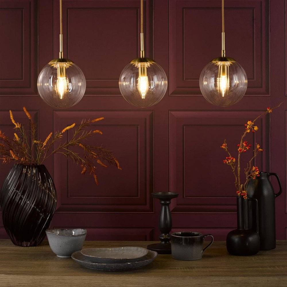 Jocelyn 3 Light Brass Bar Pendant