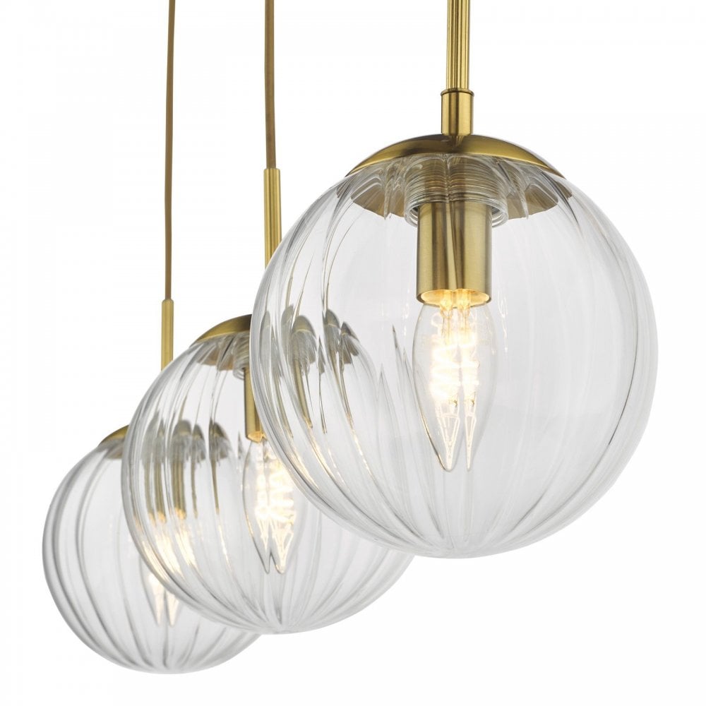 Jocelyn 3 Light Brass Bar Pendant