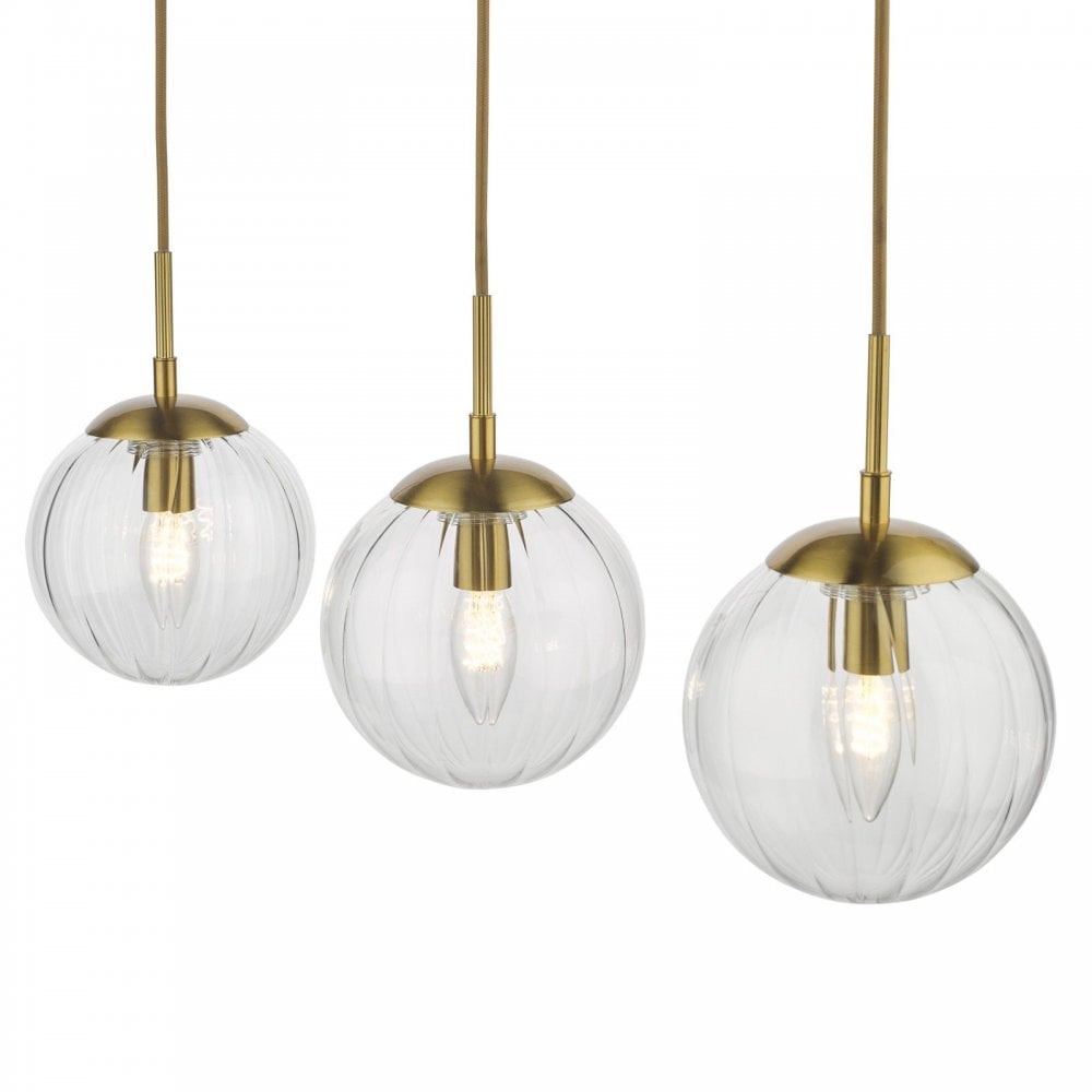 Jocelyn 3 Light Brass Bar Pendant