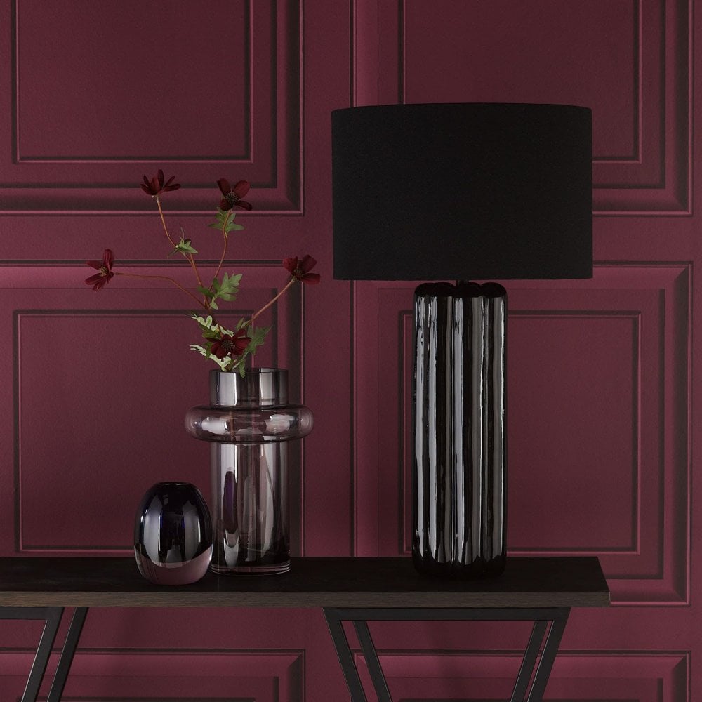 Hebron Black Table Lamp C/W Shade