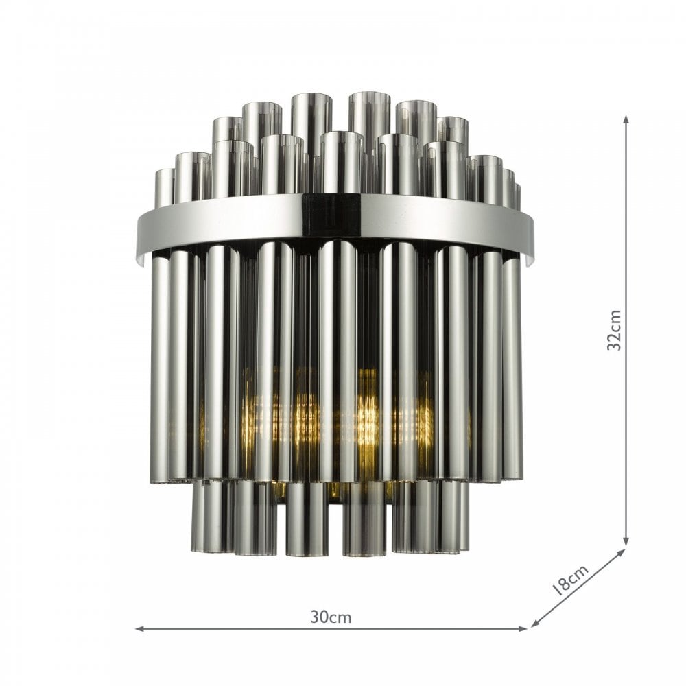Imani Polished Chrome & Smoked Glass Wall Light
