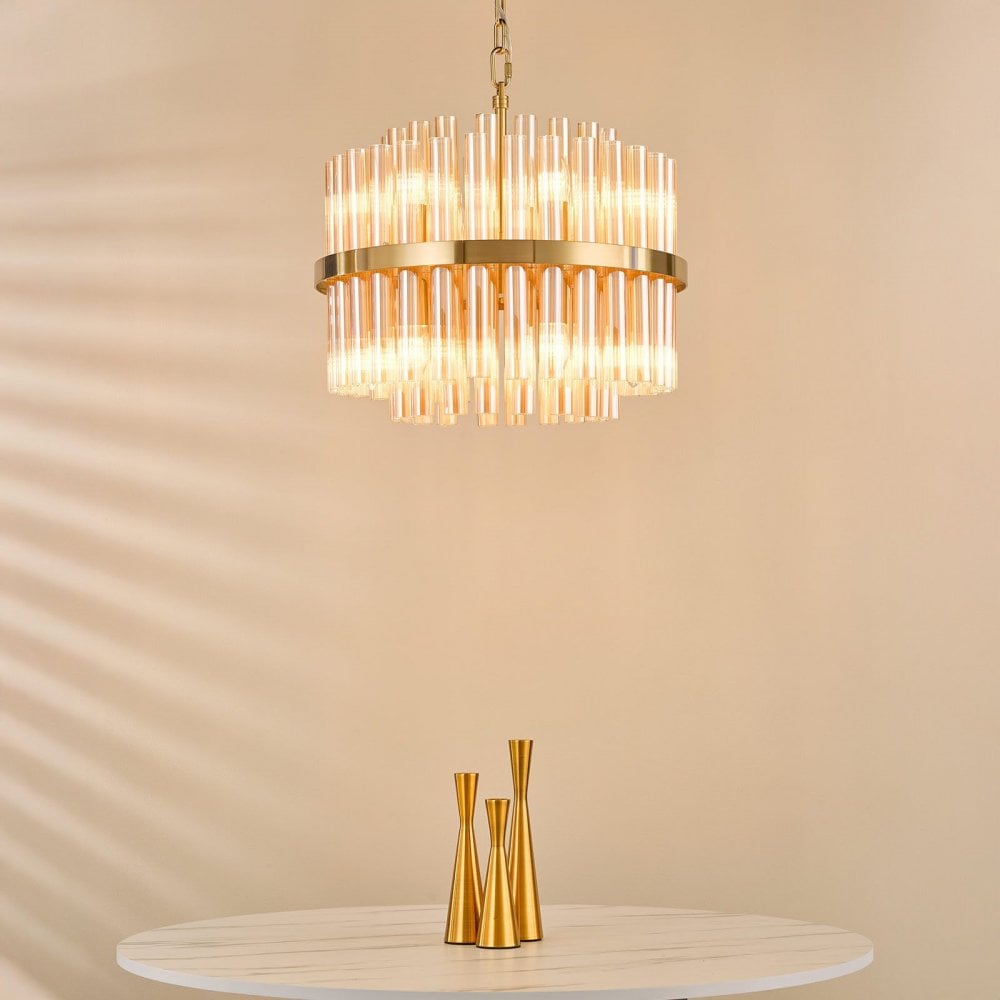 Imani 12 Light Natural Brass Chandelier