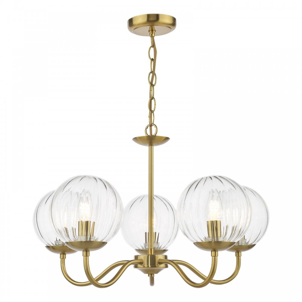 Jocelyn 5 Light Brass Pendant
