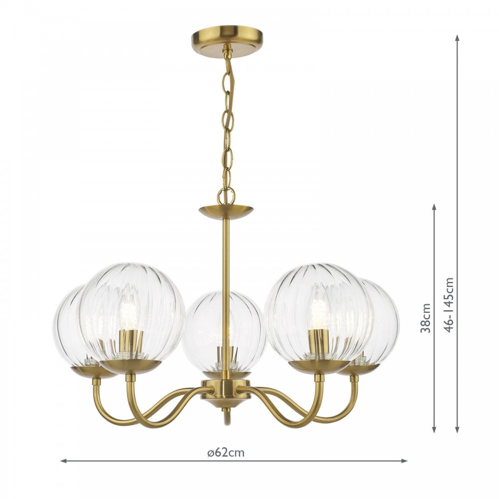 Jocelyn 5 Light Brass Pendant