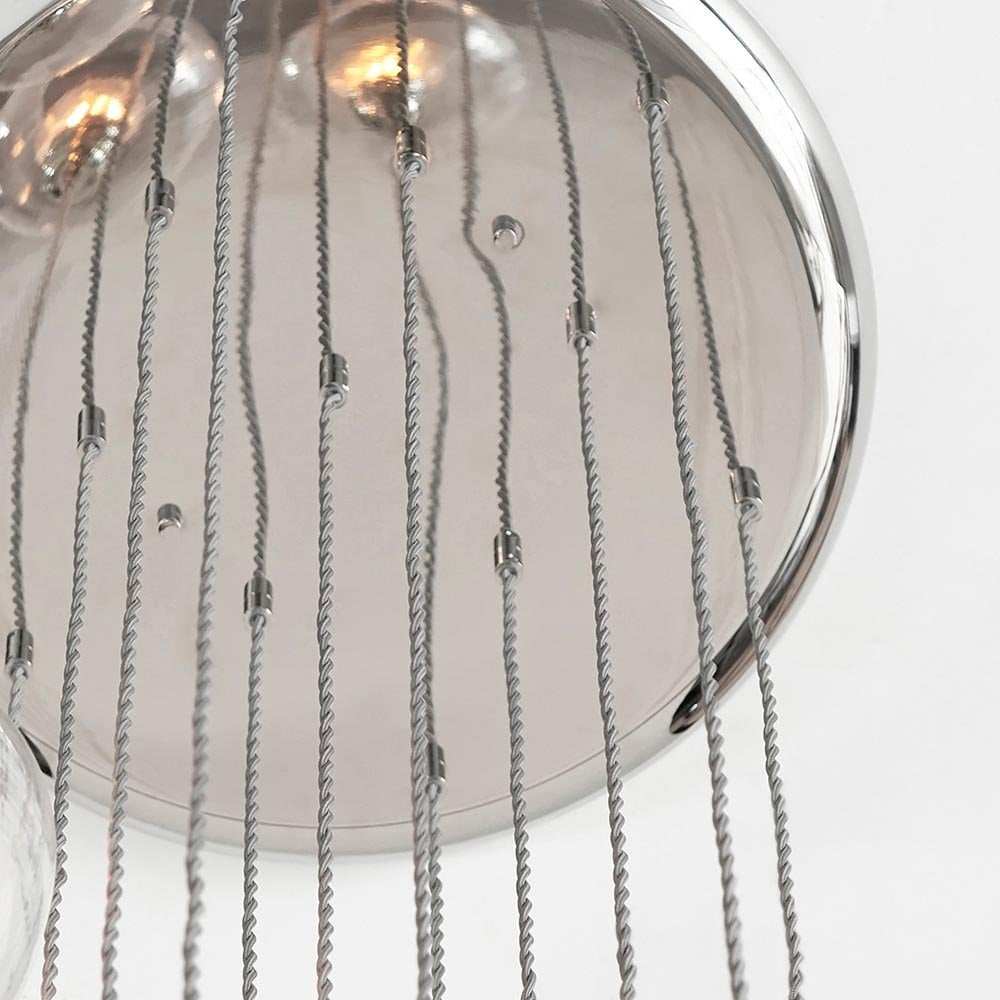 Millie Polished Nickel 13 Light Pendant with Clear Glass Shades