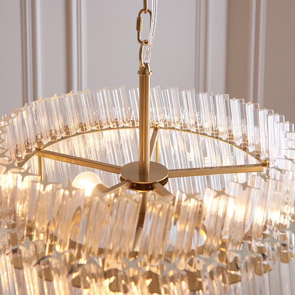 Brenda Aged Brass 3 Light Ceiling Pendant