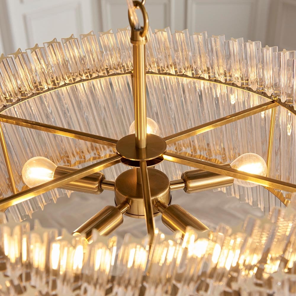 Brenda Aged Brass 5 Light Ceiling Pendant