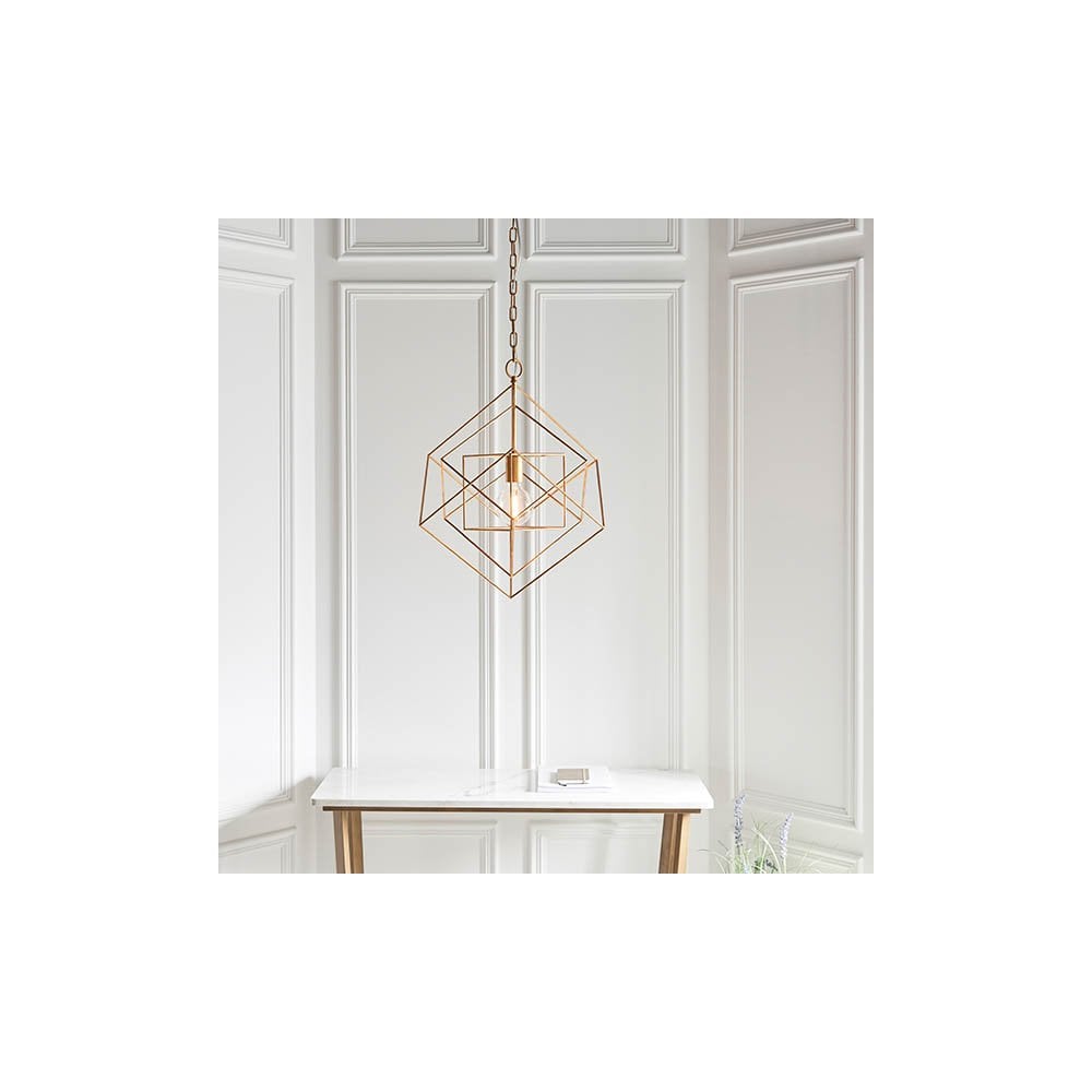 Fred Single Gold Leaf Framed Pendant