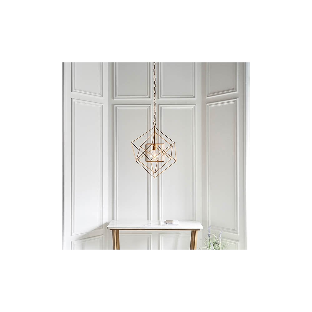Fred Single Gold Leaf Framed Pendant
