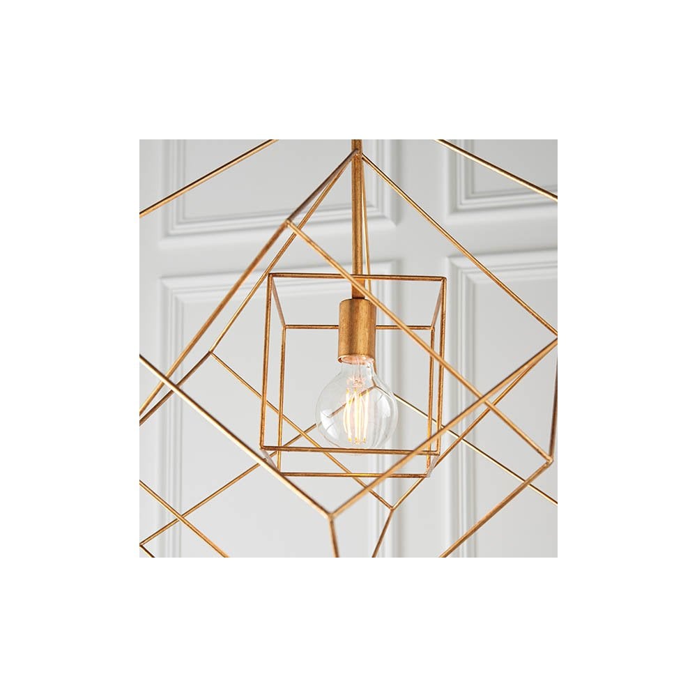 Fred Single Gold Leaf Framed Pendant