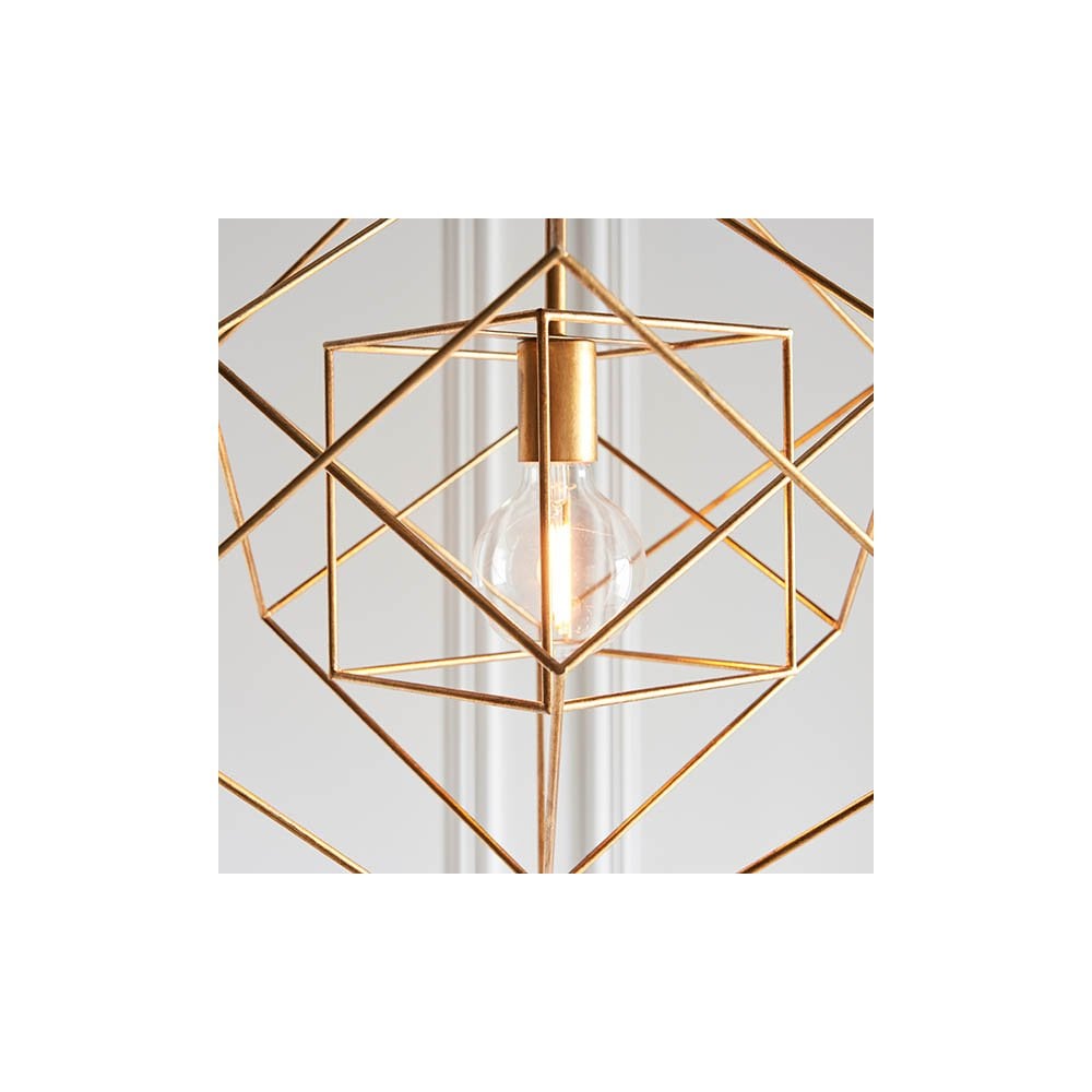 Fred Single Gold Leaf Framed Pendant