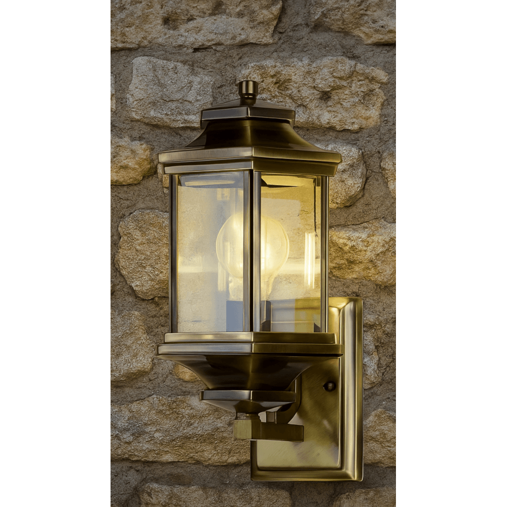 Ladbroke Lantern Antique Brass complete with Bevelled Glass