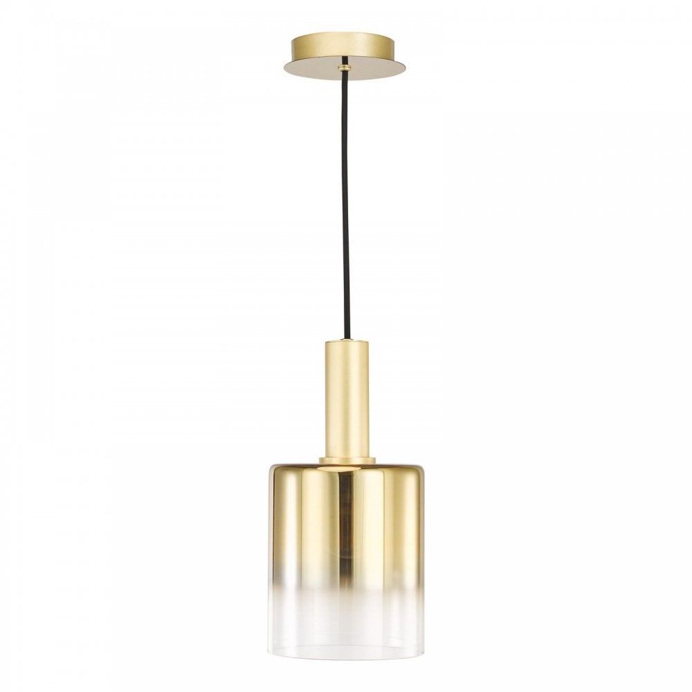 Savannah Single Pendant in Satin Gold & Gold Ombre Glass Finish