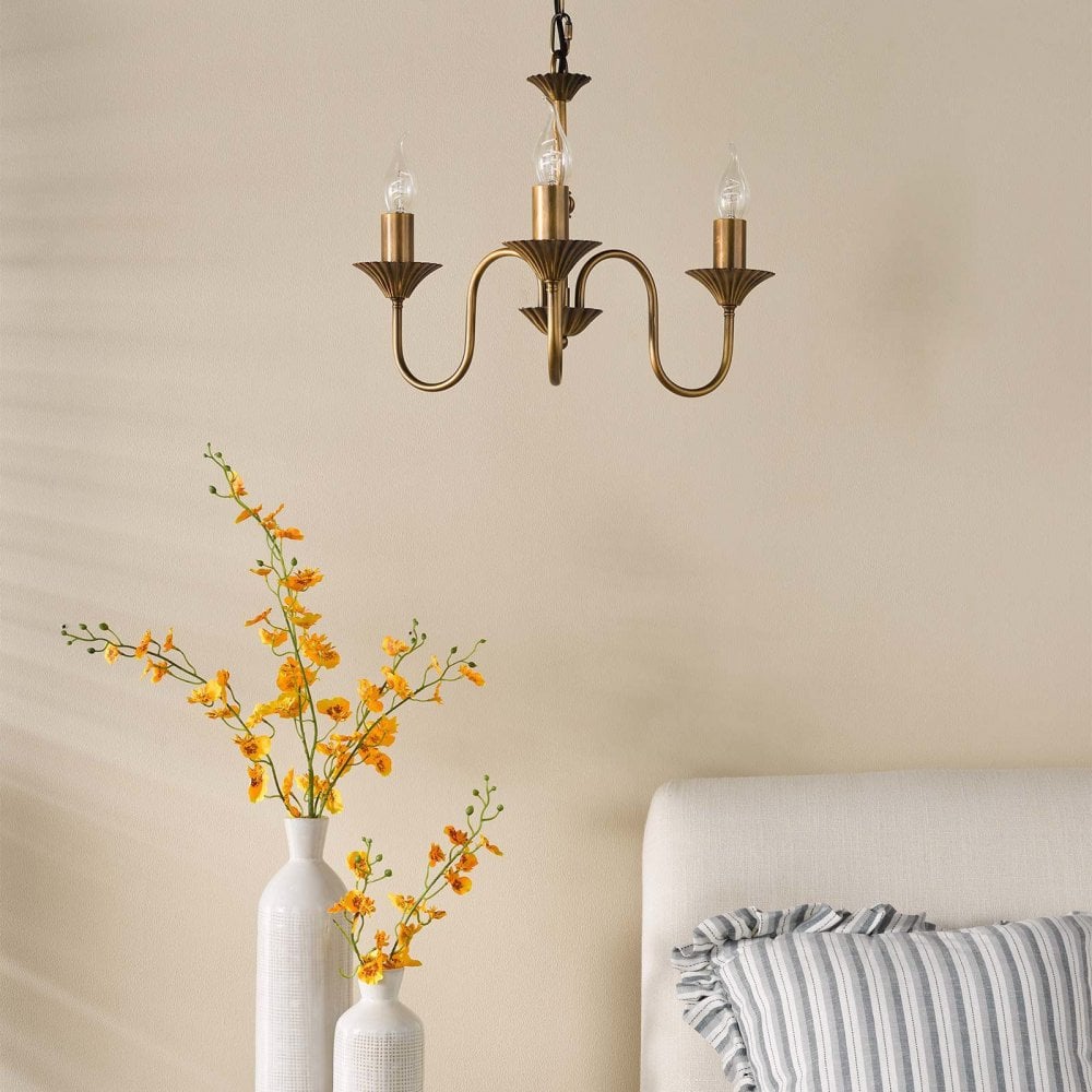 Lydian 3 Light Antique Bronze Pendant