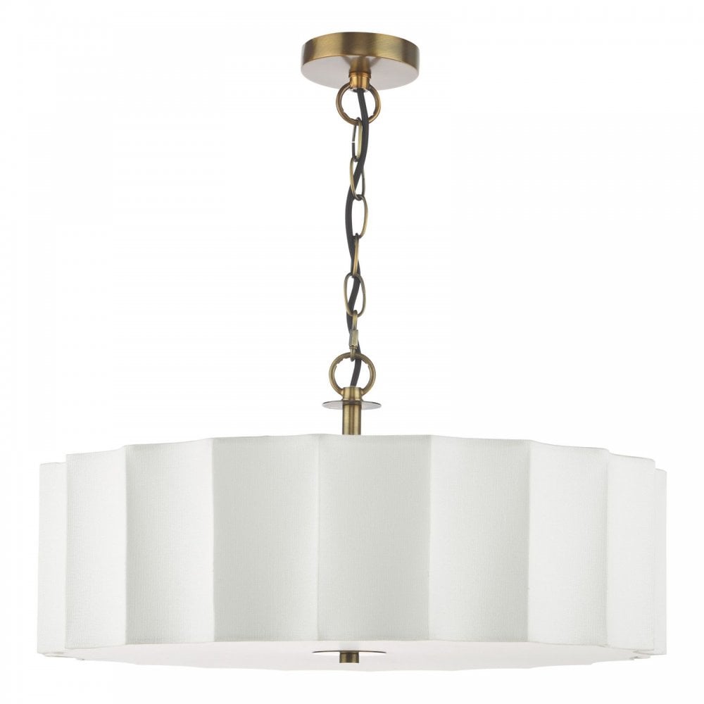 Noura 3 Light Bronze Ceiling Pendant with Ivory Shade