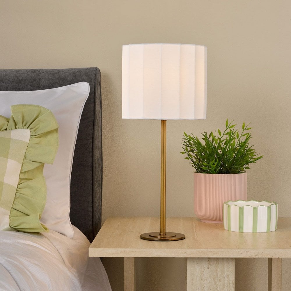 Noura Bronze Table Lamp C/W Ivory Shade