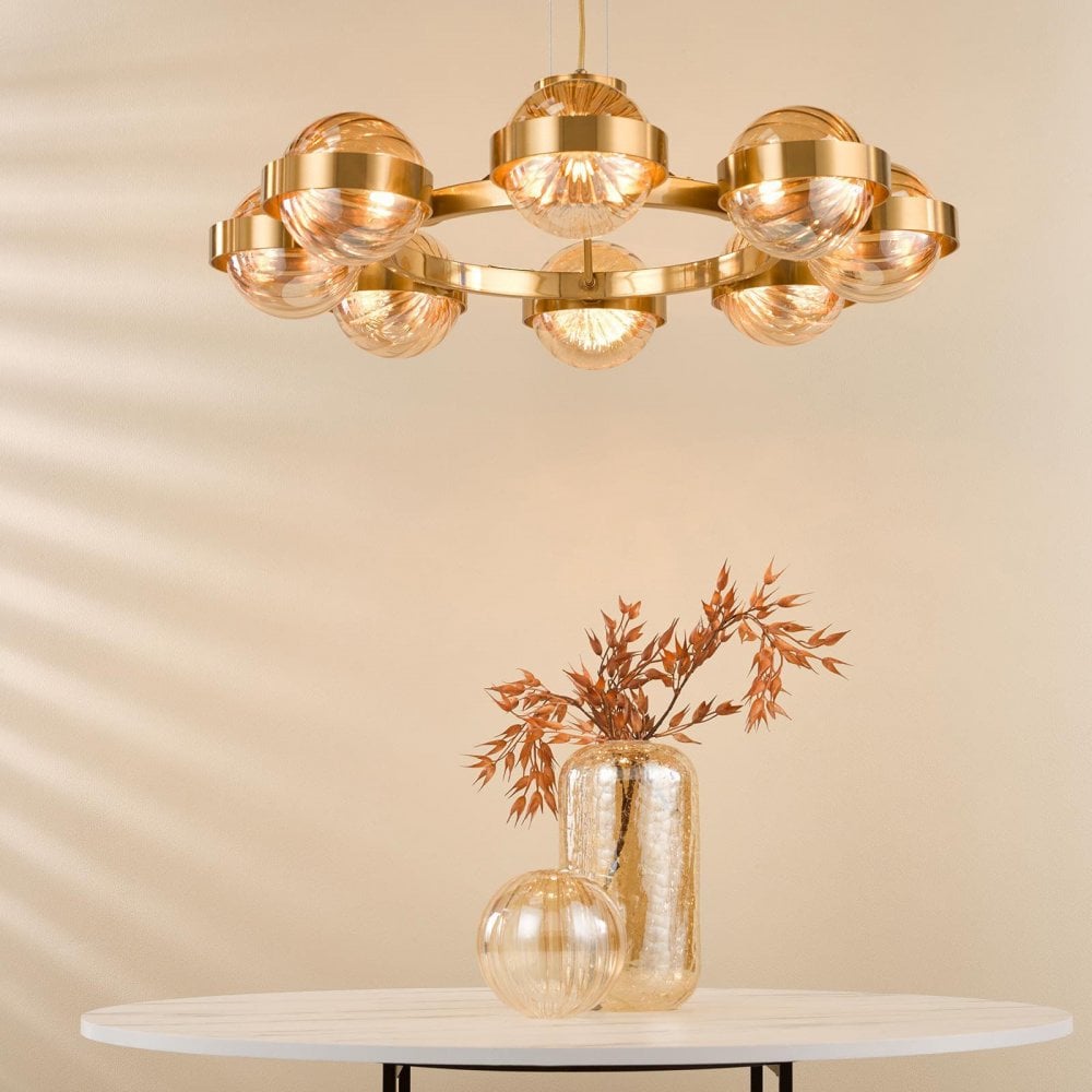 Ophira Antique Gold 8 Light Ceiling Pendant