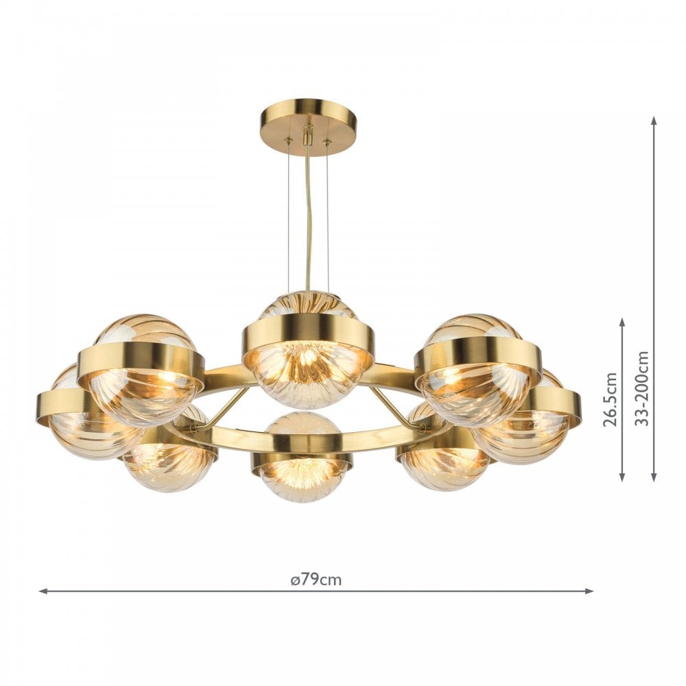Ophira Antique Gold 8 Light Ceiling Pendant