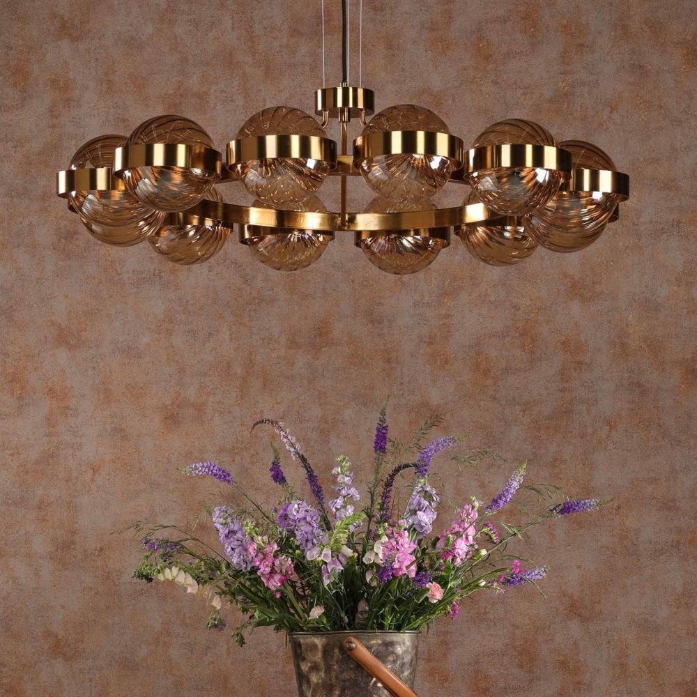 Ophira Antique Gold 12 Light Ceiling Pendant
