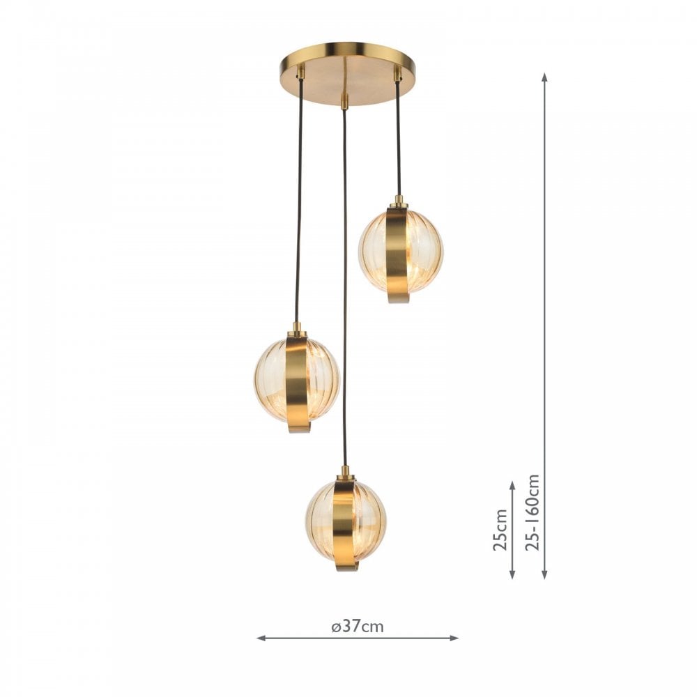 Ophira Antique Gold Cluster Light