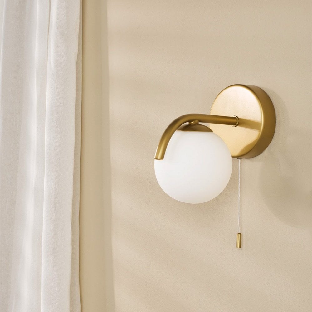 Orlena Satin Gold & Opal Wall Light