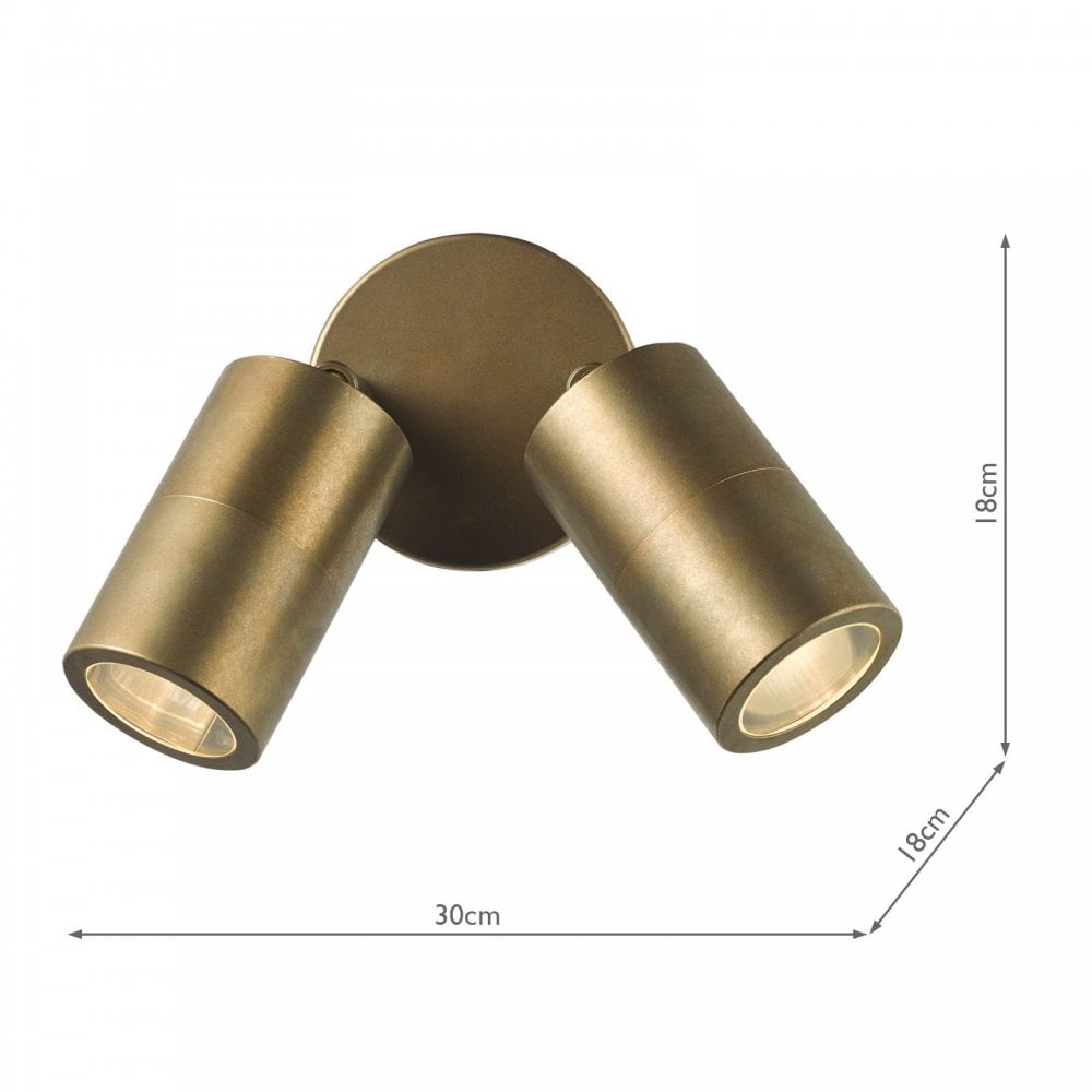 Ortega Aged Brass Outdoor Wall Light IP65