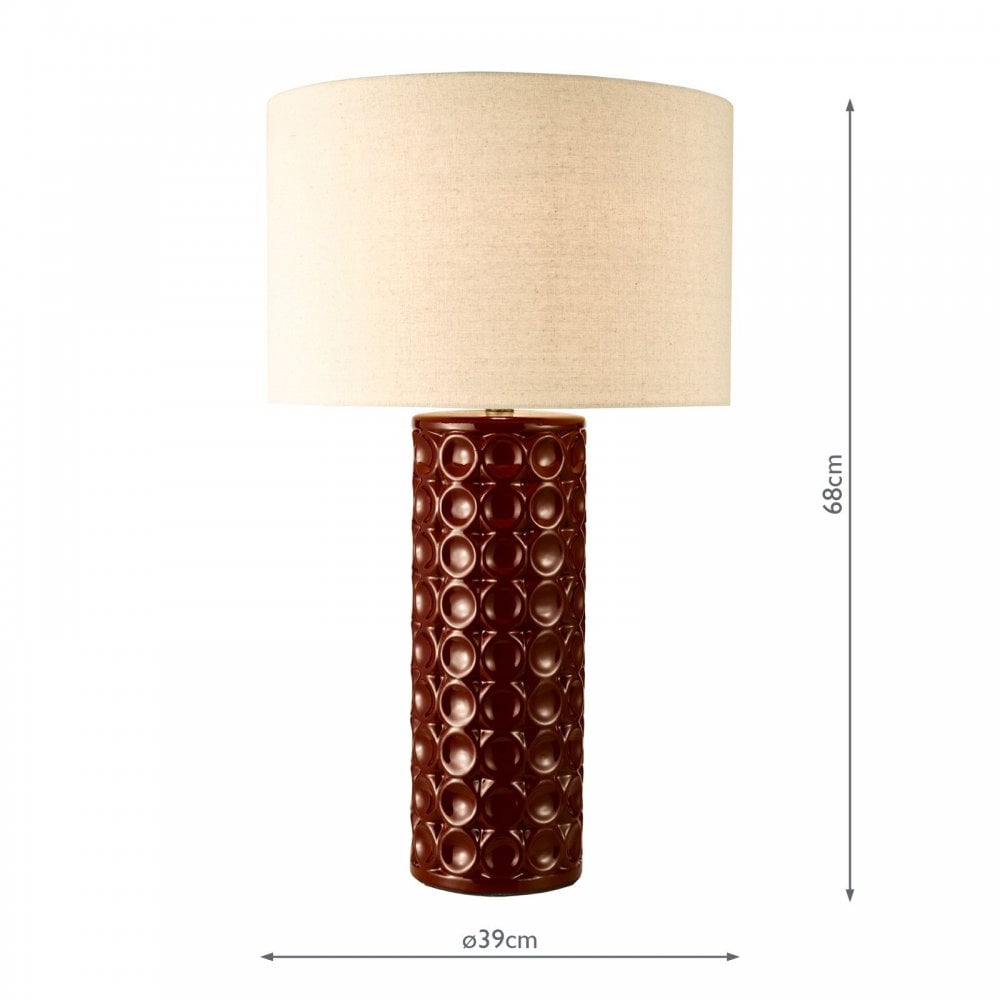 Raja Red Table Lamp C/W Shade