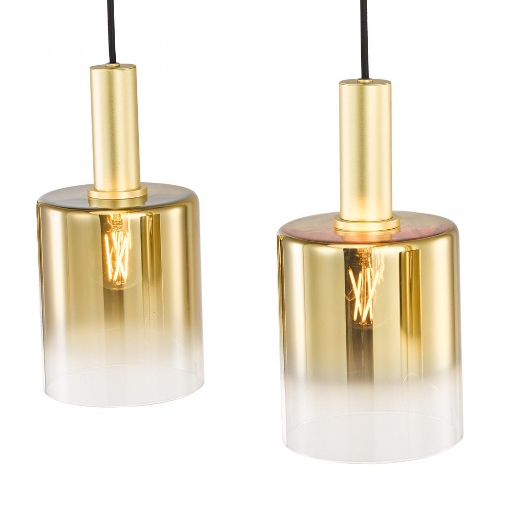 Savannah 4 Light Satin Gold& Ombre Glass Bar Pendant