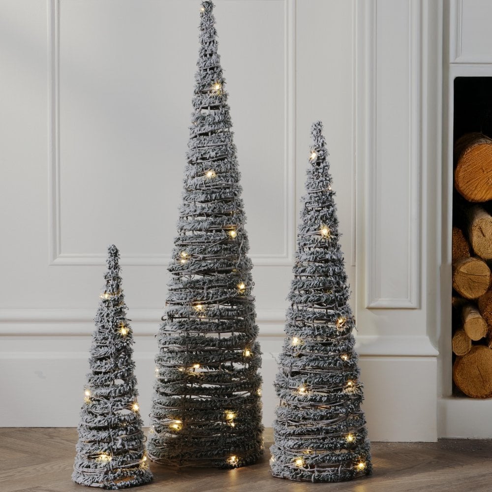 Green Christmas Cone Decorations Set of 3