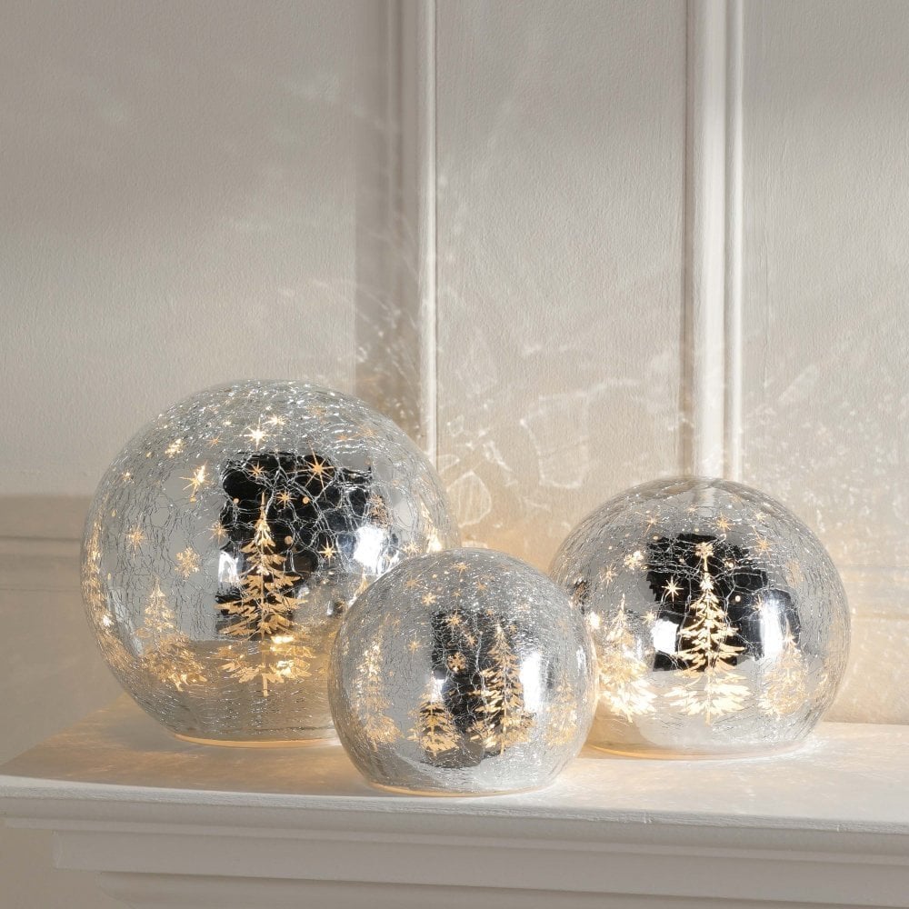 Set of 3 Glass Christmas Ornaments